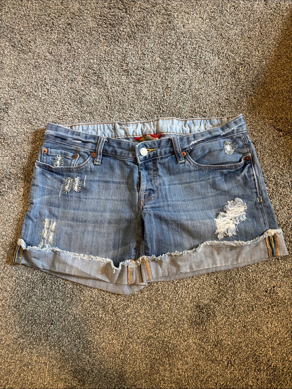 Vintage Lucky Brand Pioneer Lil Maggie Short Jean Shorts Blue Size 6
